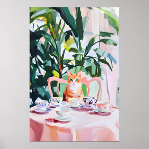 Retro Abyssinian Poster, Abyssinian Oil Painting Poster