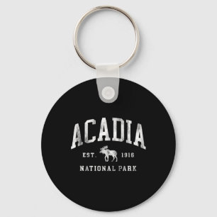 Retro Acadia National Park Maine Est 1916 Mens Wom Keychain