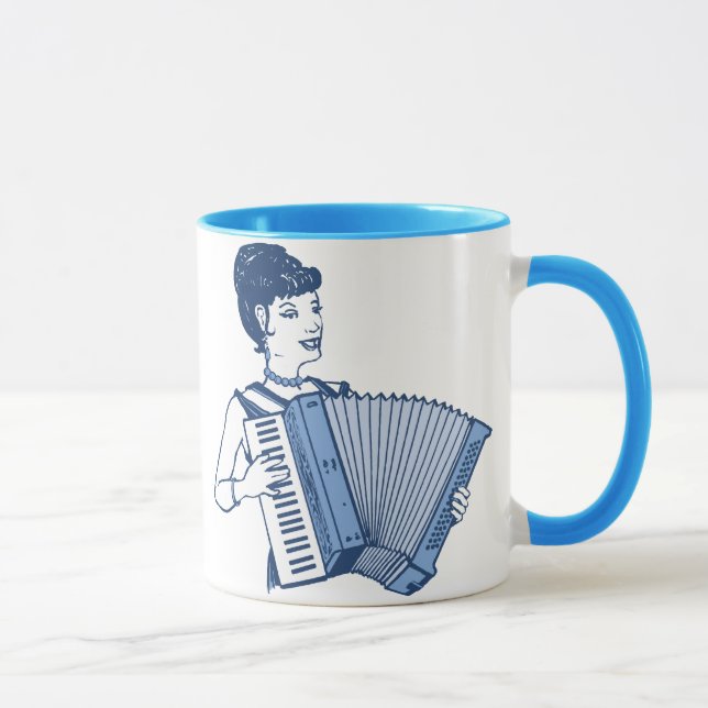 Retro Accordion Lady Mug (Right)