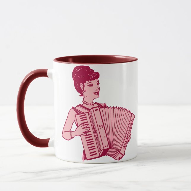 Retro Accordion Lady Mug (Left)