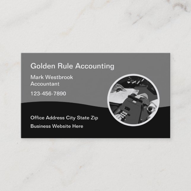 Retro Accountant Accounting Services Business Card (Front)