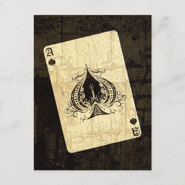 Retro Ace of Spades Postcard (Front)