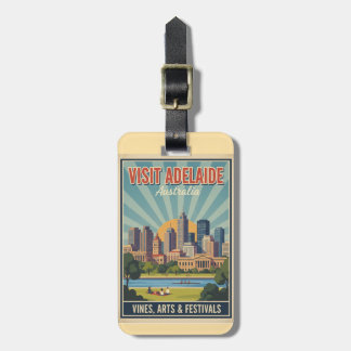 Retro Adelaide Australia, Vines & Festivals Travel Luggage Tag