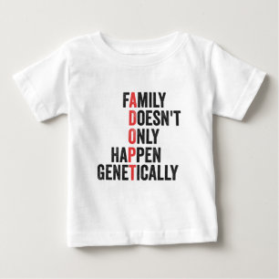 Retro Adoption Family Doesn't Only Happen Genetics Baby T-Shirt