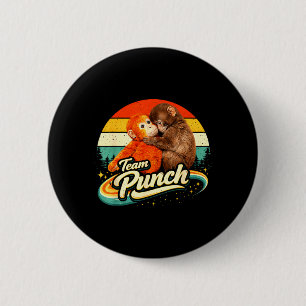 Retro Adorable Cute Baby Monkey Punch Men Women 2 Inch Round Button