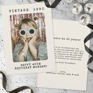 Retro Adult Milestone Photo Birthday Card