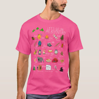 Retro Adventure Camping Alphabet Abcs Hiker Mounta T-Shirt