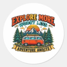 Retro Adventure Camping Sticker
