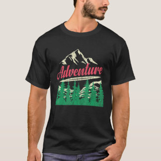 Retro Adventure Outdoor Camping Mountain Hiking Hi T-Shirt