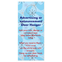 Retro Advertising DOOR HANGER promotion tags