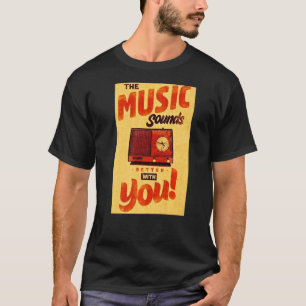 Retro Advertising Sign Vintage  Music Old School T-Shirt