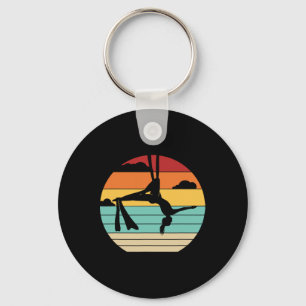 Retro Aerial Yoga Aerialist Gymnastics Dancer Aeri Keychain
