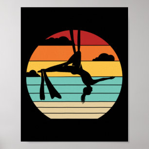 Retro Aerial Yoga Aerialist Gymnastics Dancer Aeri Poster