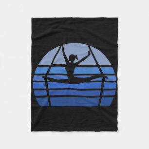 Retro Aerial Yoga Silhouette Lover Gift Aerialist Fleece Blanket