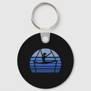 Retro Aerial Yoga Silhouette Lover Gift Aerialist Keychain
