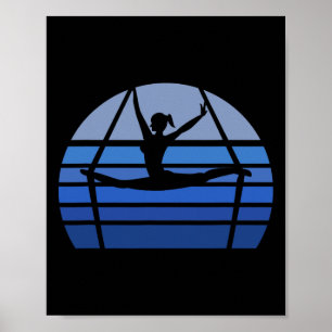 Retro Aerial Yoga Silhouette Lover Gift Aerialist  Poster
