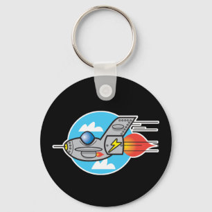 retro aeroplane jet keychain