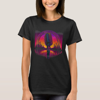 Retro Aesthetic karaoke microphone Singer T-Shirt