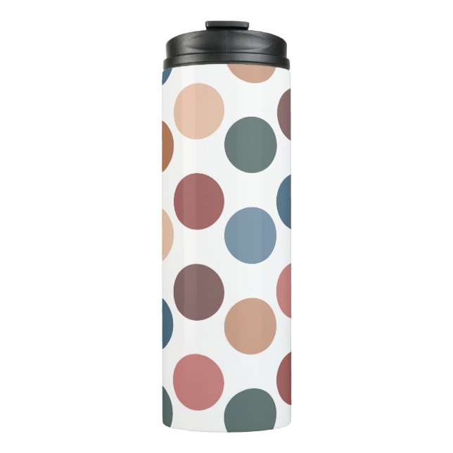Retro Aesthetic Muted Color Spots Thermal Tumbler (Front)