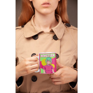 Retro Aesthetic Nineteen Vibrant Anime-Inspired Coffee Mug
