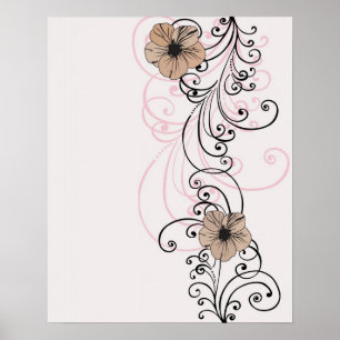 Rétro affiche de fleurs