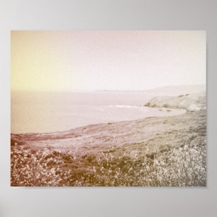 Rétro affiche de la côte   de la Californie de
