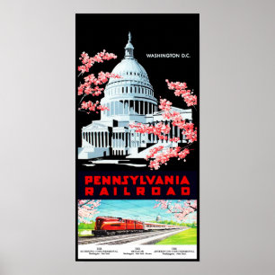 Rétro affiche de voyage de Washington DC