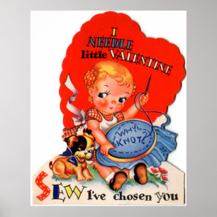 Rétro affiche vintage de couture mignonne de