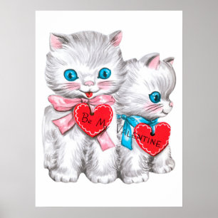 Rétro affiche vintage de vacances de chats de