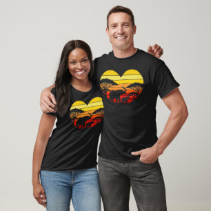 Retro Africa Animal Zoo Keeper Gift Safari Sunset  T-Shirt