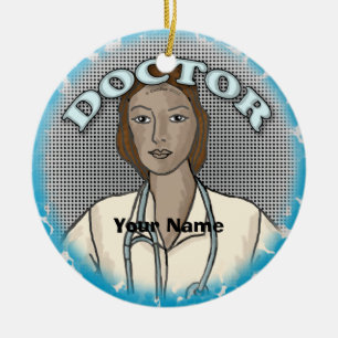 Retro Afro female Doctor ornament
