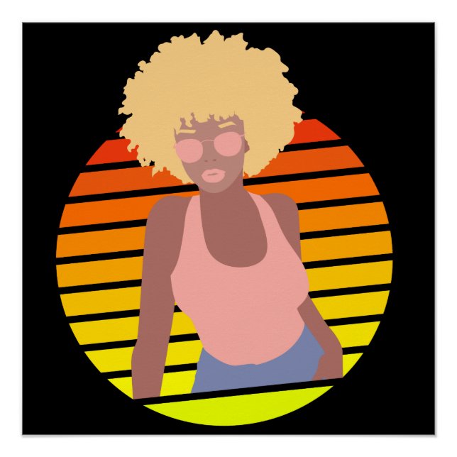 RETRO AFRO QUEEN - AFRO AMERICAN QUEEN POSTER (Front)