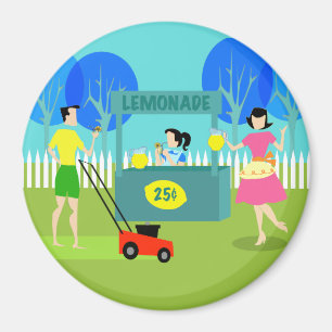 Rétro aimant du stand de limonade des enfants