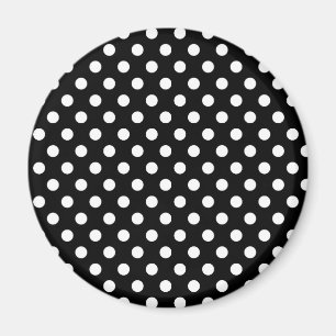 Rétro aimant noir et blanc de motif de pois