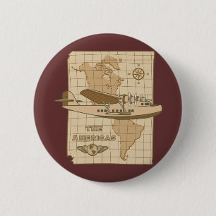 Retro Airplane 2 Inch Round Button