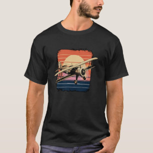 Retro Airplane Aviation for Pilot Flight Attendant T-Shirt
