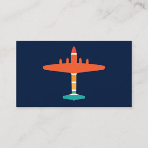 retro airplane business card
