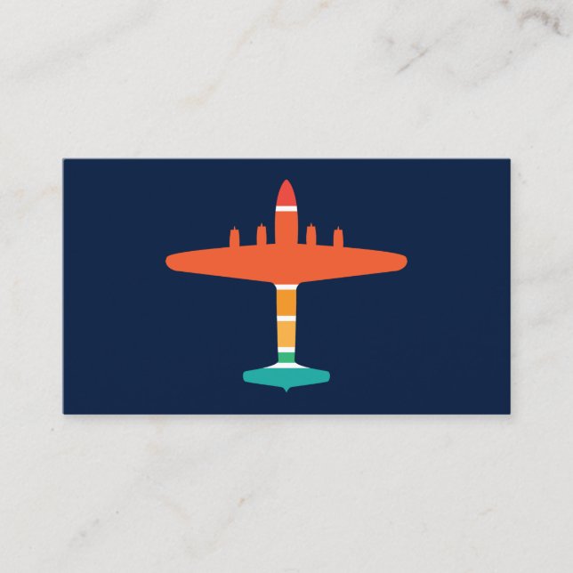 retro airplane business card (Front)