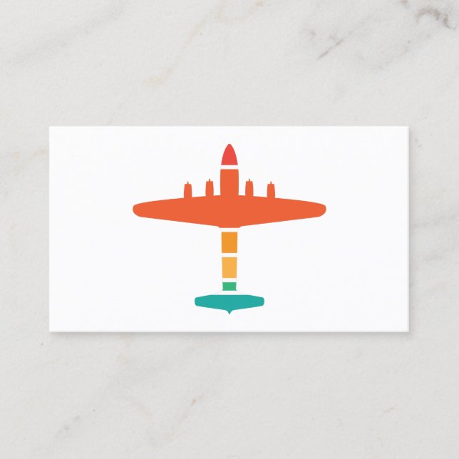 retro airplane business card (Front)