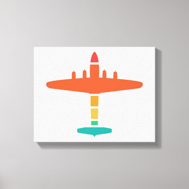 retro airplane canvas print (Front)