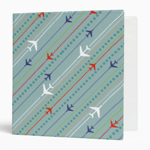 Retro Airplane Pattern Binder