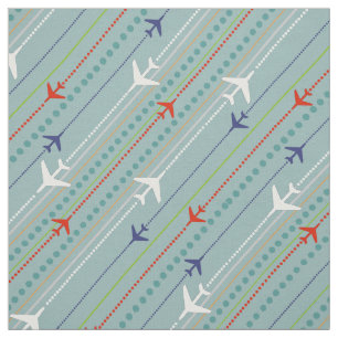 Retro Airplane Pattern Fabric