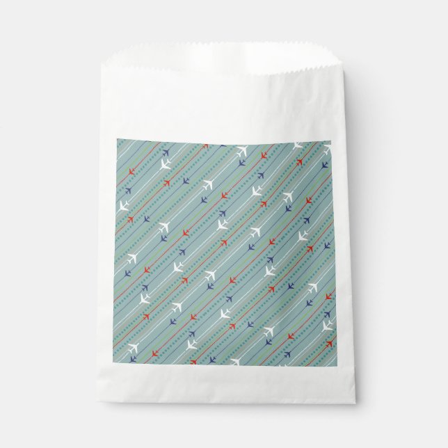 Retro Airplane Pattern Favour Bags (Front)