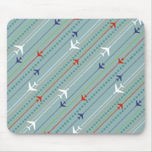 Retro Airplane Pattern Mousepad