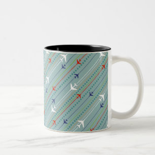 Retro Airplane Pattern Mug