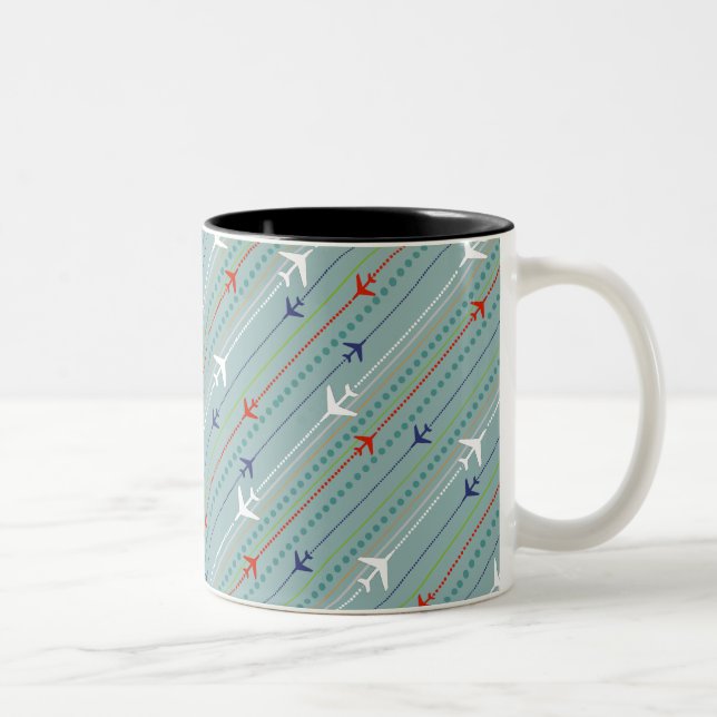 Retro Airplane Pattern Mug (Right)