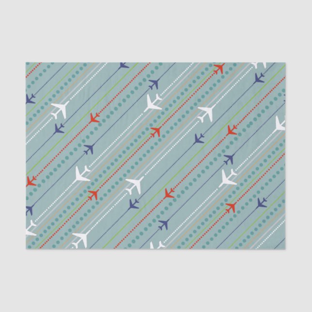 Retro Airplane Pattern Tissue Paper (Front)