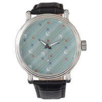 Retro Airplane Pattern Watch