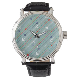 Retro Airplane Pattern Watch