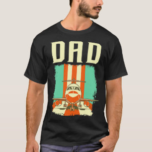 Retro Airplane Pilot Dad Plane Aviation Father T-Shirt